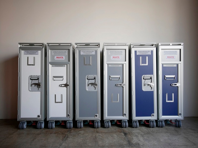 Airline Trolley for Waste - white