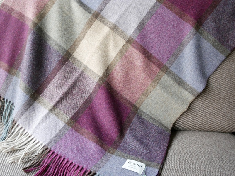 Bronte Wool Blanket/Shwal Red wine multi