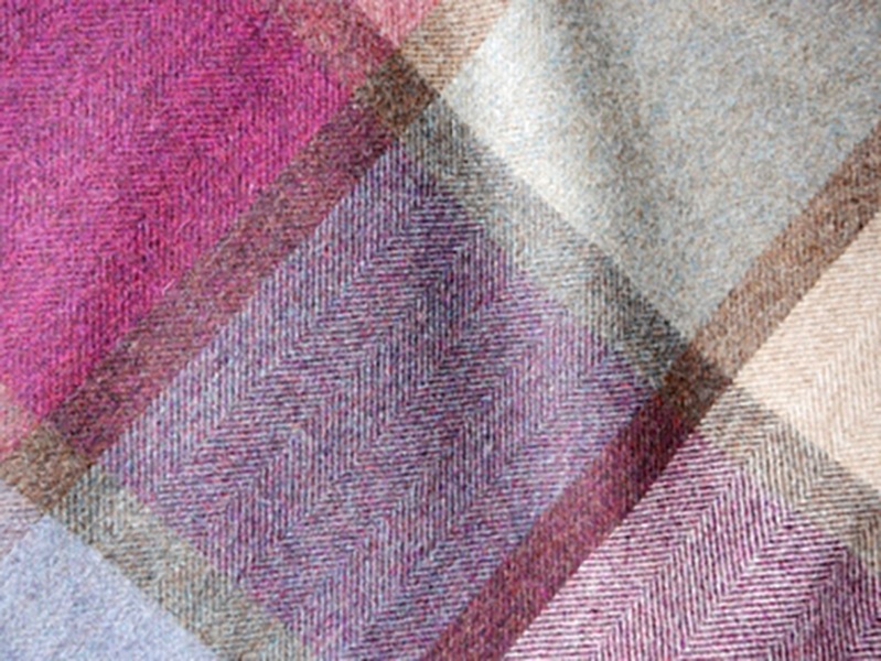 Bronte Wool Blanket/Shwal Red wine multi