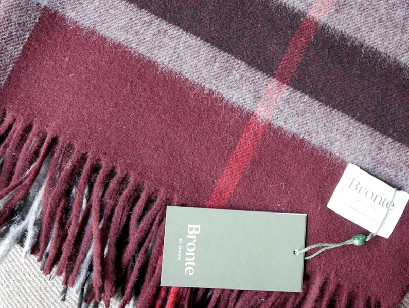 Bronte Wool Blanket/Shwal Burgandy multi