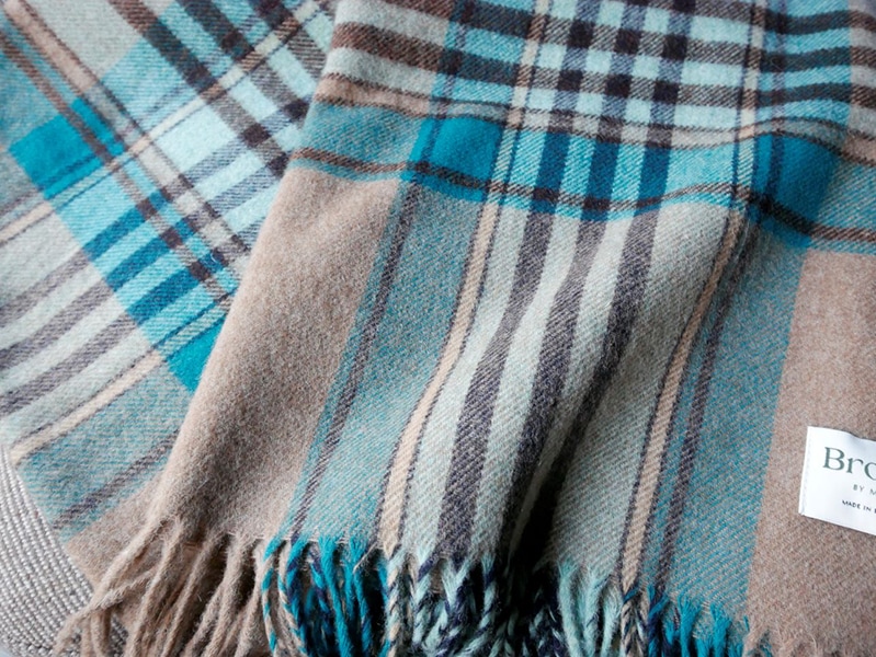 Bronte Wool Blanket/Shwal Blue multi