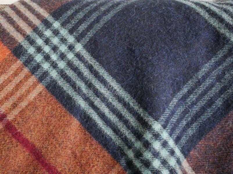 Bronte Wool Throw Navy check