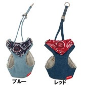 ※お取り寄せ商品※スーパーハーネス&リード バンダナビンテージデニム
