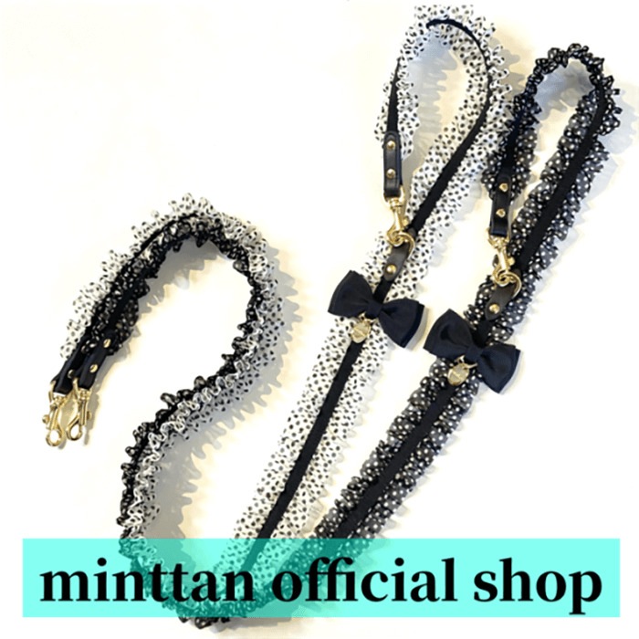 ミントタン ドットフリルグログランリボン リード 犬 【minttan】 | 犬