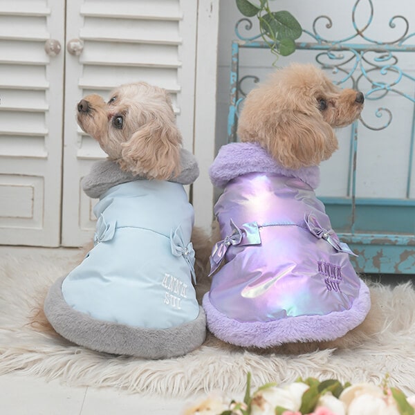 ANNA SUI リボン付きリアルダウンベスト 2025 秋 冬 ダックス 前開き