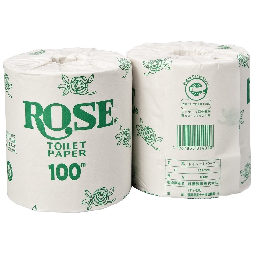 新橋製紙 トイレットペーパー ローズ 100m(1個紙包み) 60ロール入 の