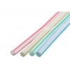 フレックスストロー　6mm×21cm　包装なし　4色ストライプ(白地)　500本入(輸入品)|ストロー|雑貨品