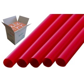ストレートストロー 10mm×21cm 包装なし 赤色 200本入×20箱【メーカー