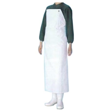 ワンタッチ防水 エプロン ホワイト 900×1150 水産用 ワンタッチ胸付前掛 防水・耐油タイプ・90cmｘ110cm