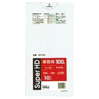 【個人宅配送可】ポリ袋 100L　HDPE 0.02×1000×1000mm 半透明 10枚×50冊(500枚) GH103【取り寄せ商品・即納不可・代引き不可・返品不可】 法人様限定】ポリ袋 100L HDPE 0.02×1000×1000mm 半透明 10枚×50冊(500