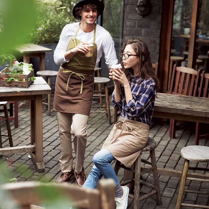 2WAYエプロン FK7158 胸当てエプロン 農作業 ガーデニング 園芸 ボン