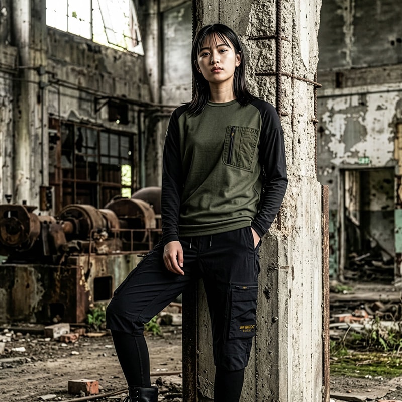 AVIREX ハイブリッドTシャツ AV808 春夏 メンズ アヴィレックスワーク