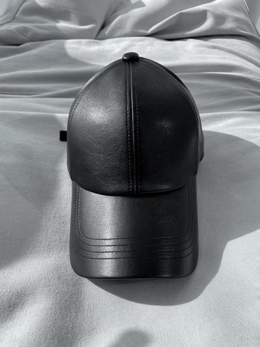 【UNISEX】Leather Cap / black