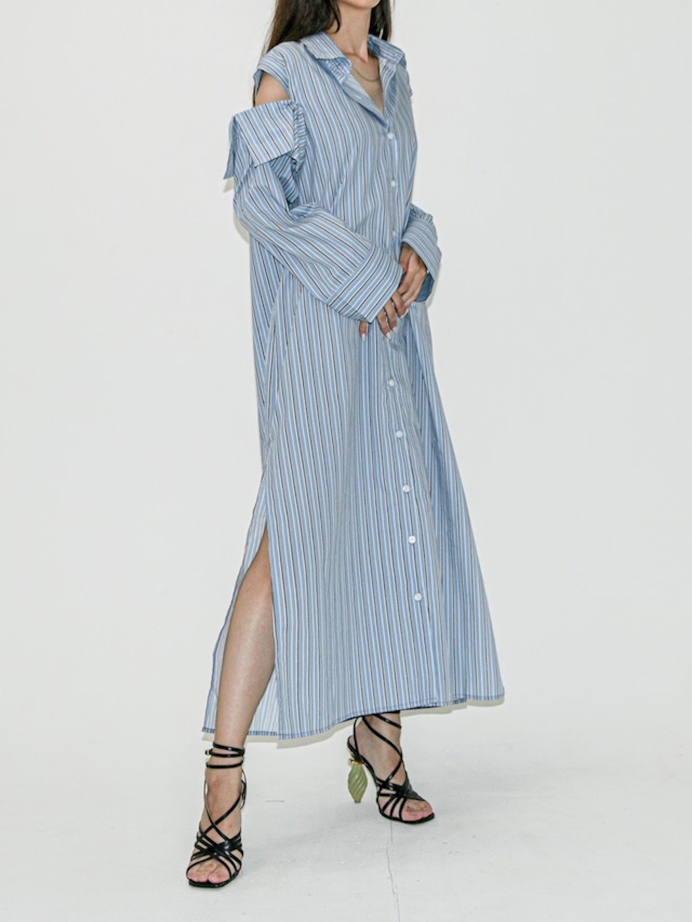 2way Maxi Shirtdress / blue