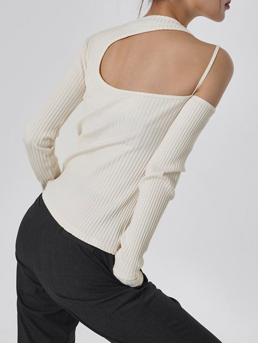 Cutout Ribwarmer Knit / 2colors