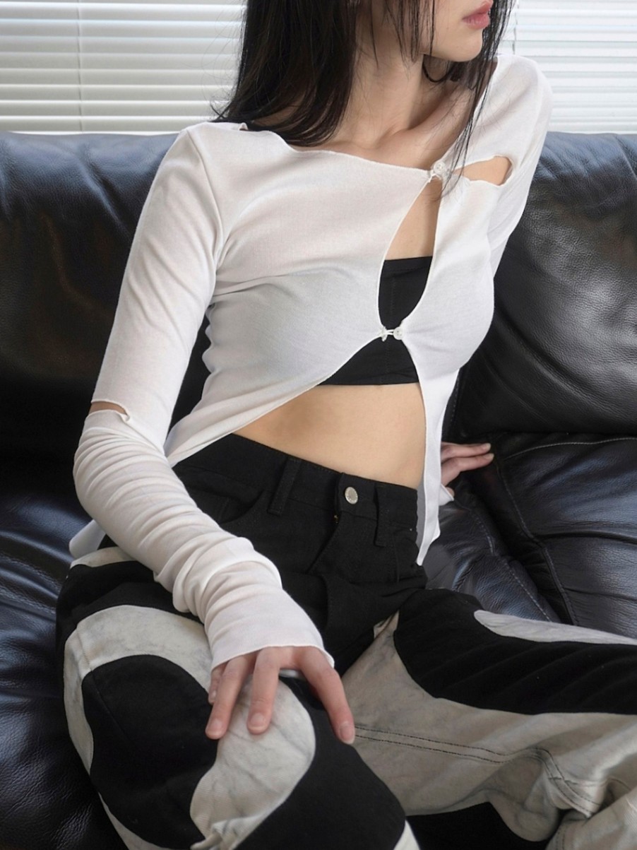 Slash Cardigan Top / 2colors