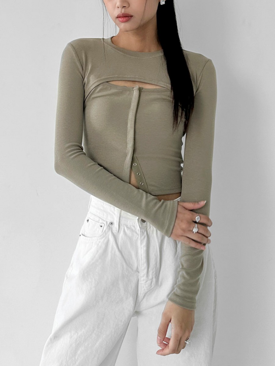 2piece Snap Button Top / 3colors