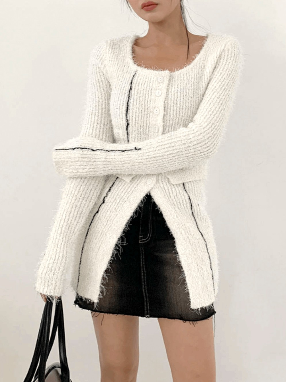 Line Knit Slim Cardigan / 3colors