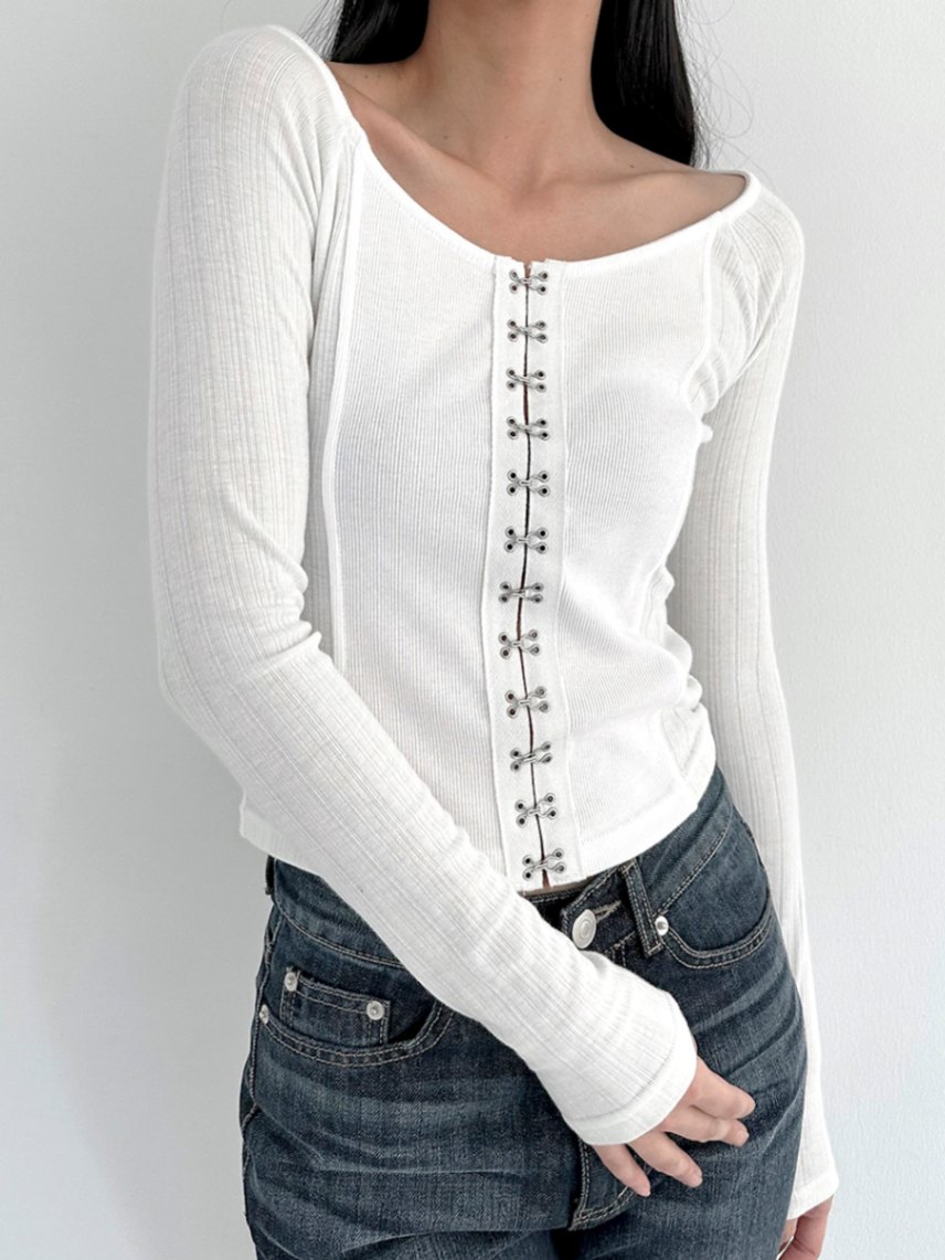 Hock Roundneck Cardigan Top / 2colors