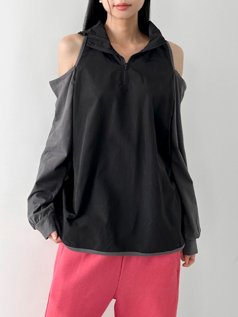 Offshoulder Nylon Vest Top / 2colors