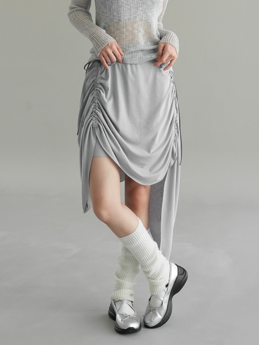 【LENIC&MCCOY】 Unique shirring unbalanced banding skirt 000000000979_GwFGFGQ.jpg