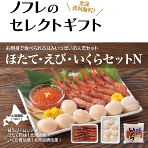 指定日配送不可】〈カネコメ田中水産〉ほたて・えび・いくらセットN