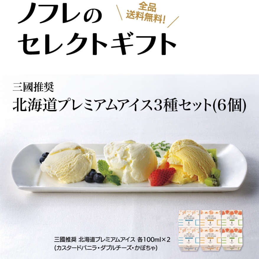 指定日配送不可】三國推奨 北海道プレミアムアイス3種セット(6個/10個)