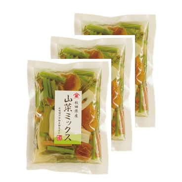 秋田県産山菜ミックス水煮(7種) 100g×3袋セット | お米・果物・野菜