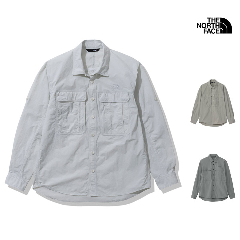 THE NORTH FACE ノースフェイス シャツ | グレー サイズ:L ラッスルキャノピーシャツ シャツ Rustle Canopy Shirt | トップス アウトドア 【メンズ】【中古】【美品】【K4575】 セール SALE ザ・ノース・フェイス THE NORTH FACE ラッスル