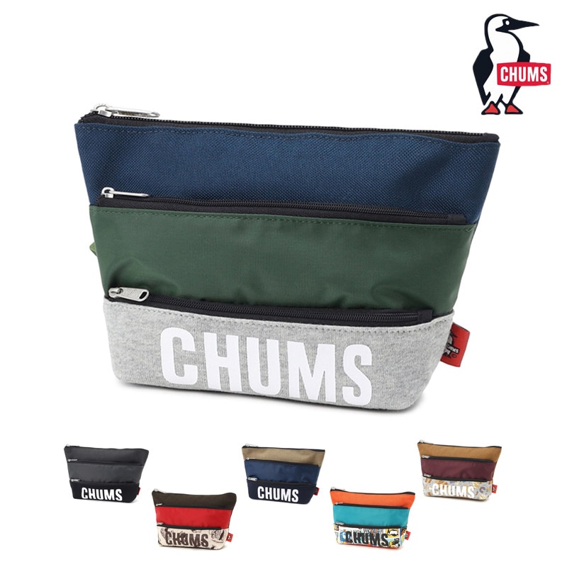 セール SALE チャムス CHUMS トリコロール 3 ポケット ポーチ スウェット ナイロン TRICOLOR 3 POCKET POUCH SWEAT NYLON ポーチ 小物入れ CH60-3879 メンズ レディース