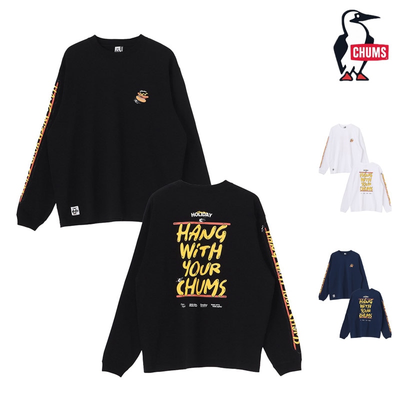 チャムス CHUMS CH01-2731 HWYC ホット ドッグ ロングスリーブ Tシャツ HWYC HOT DOG L/S T-SHIRT メンズ 男性 Tシャツ トップス 長袖 ロンT カットソー アウトドア キャンプ 旅行 オーバーサイズ バックプリント 綿 コットン 26ss 春夏 新作