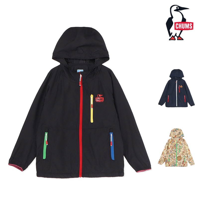 チャムス CHUMS CH24-1076 キッズ レディバグ パーカー KIDS LADYBUG PARKA キッズ 男の子 女の子 ジャケット アウター ウィンドブレーカー アウトドア キャンプ 通学 通園 軽量 撥水 UVカット 静電気防止 パッカブル 持ち運び 26ss 春夏 新作