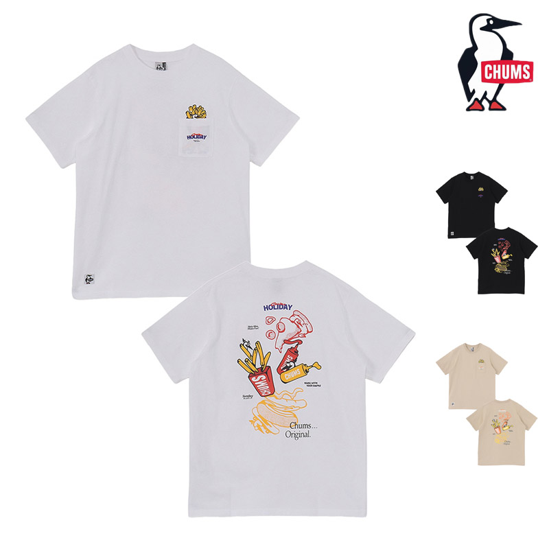 チャムス CHUMS CH01-2715 アンチ バグ ファスト フード ポケット Tシャツ ANTI-BUG FAST FOOD POCKET T-SHIRT メンズ 男性 Tシャツ 半袖 トップス カットソー アウトドア キャンプ フェス カジュアル 虫よけ 防虫 綿 コットン 26ss 春夏 新作