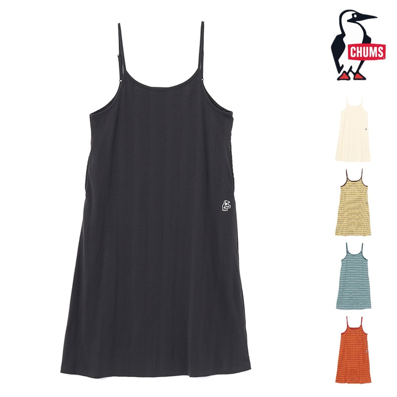 チャムス CHUMS CH18-1378 ストレイタム リブ キャミソール ワンピース STRATUM RIB CAMISOLE ONE-PIECE レディース 女性 ワンピース キャミソール キャミワンピース キャンプ フェス レイヤード シンプル カジュアル ロング丈 26ss 春夏 新作