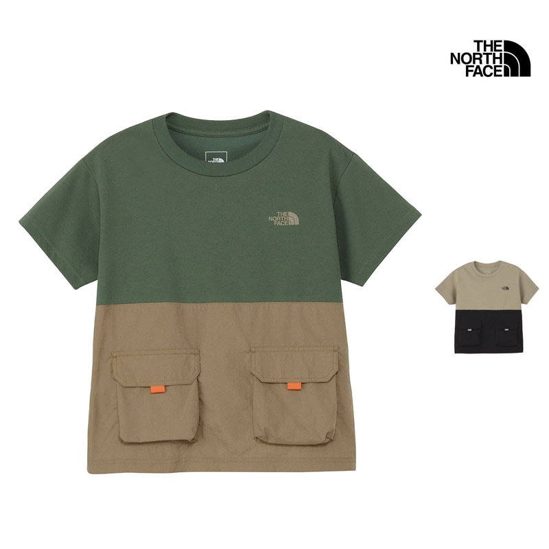 ザ・ノース・フェイス THE NORTH FACE NTJ32634 キッズ アドベンチャー ティー KIDS ADVENTURE TEE キッズ ジュニア 子ども Tシャツ 半袖 アウトドア キャンプ レジャー ポケット コットン ポリエステル セットアップ可能 26ss 春夏 新作