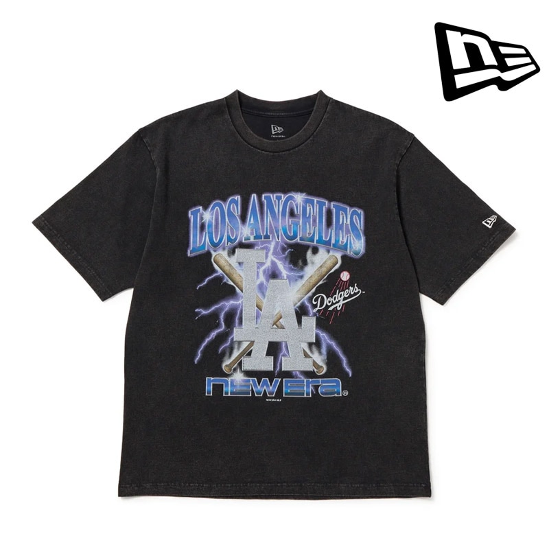 ニューエラ NEWERA 15129307 ショートスリーブ ウォッシュ コットン ティー ロサンゼルスドジャース ライトニング S/S WASHED COTTON TEE LOSDOD LIGHTNING メンズ レディース Tシャツ 半袖 トップス かっこいい おしゃれ 26-27 秋冬 新作
