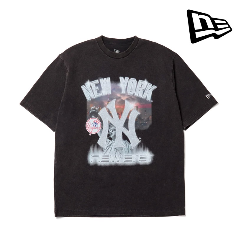 ニューエラ NEWERA 15129306 ショートスリーブ ウォッシュ コットン ティー ニューヨークヤンキース フレイム S/S WASHED COTTON TEE NEYYAN FLAMEG メンズ レディース Tシャツ 半袖 トップス MLB かっこいい おしゃれ 26-27 秋冬 新作