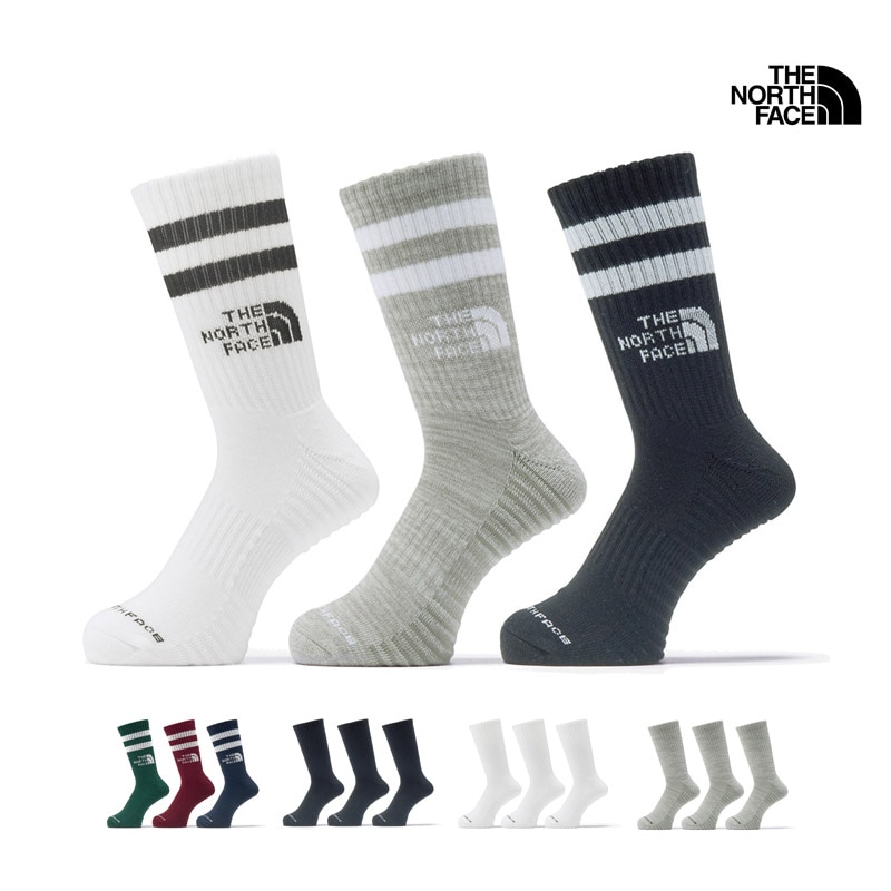 ザ・ノース・フェイス THE NORTH FACE NN82604 ランニング アンイーブン ドライ 3P クルー RUNNING UNEVEN DRY 3P CREW メンズ レディース 男女兼用 靴下 ソックス ランニングソックス ランニング 陸上 3足セット 抗菌 防臭 26-27 秋冬 新作