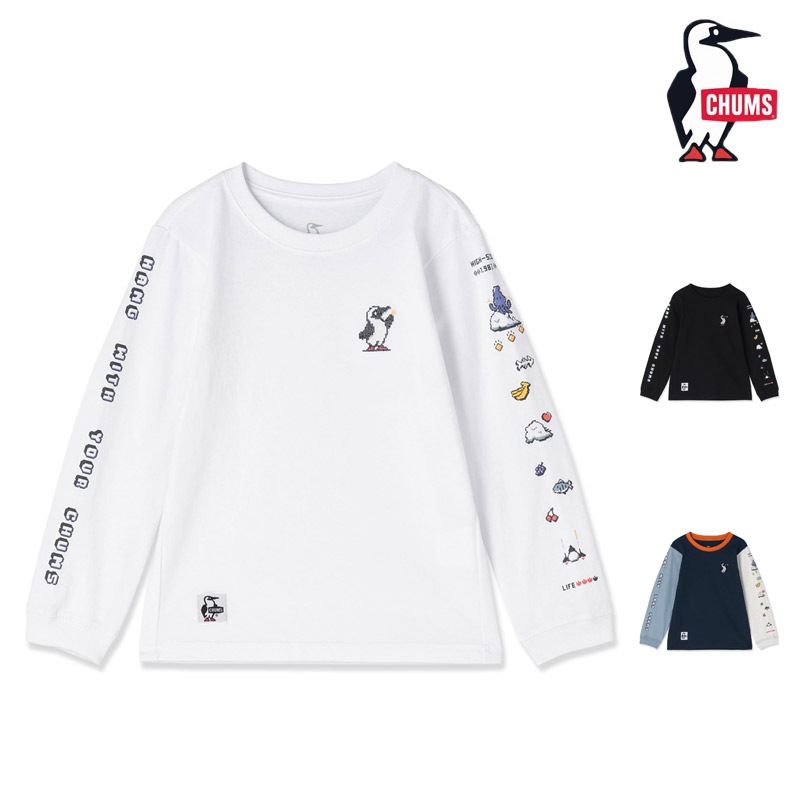 チャムス CHUMS CH21-1473 キッズ チャムス ゲーム センター ブラッシュド ロングスリーブ Tシャツ KIDS CHUMS GAME CENTER BRUSHED L/S T-SHIRT キッズ 男の子 女の子 Tシャツ 長袖 ロンT アウトドア キャンプ 綿 コットン 100％ 26-27 秋冬 新作