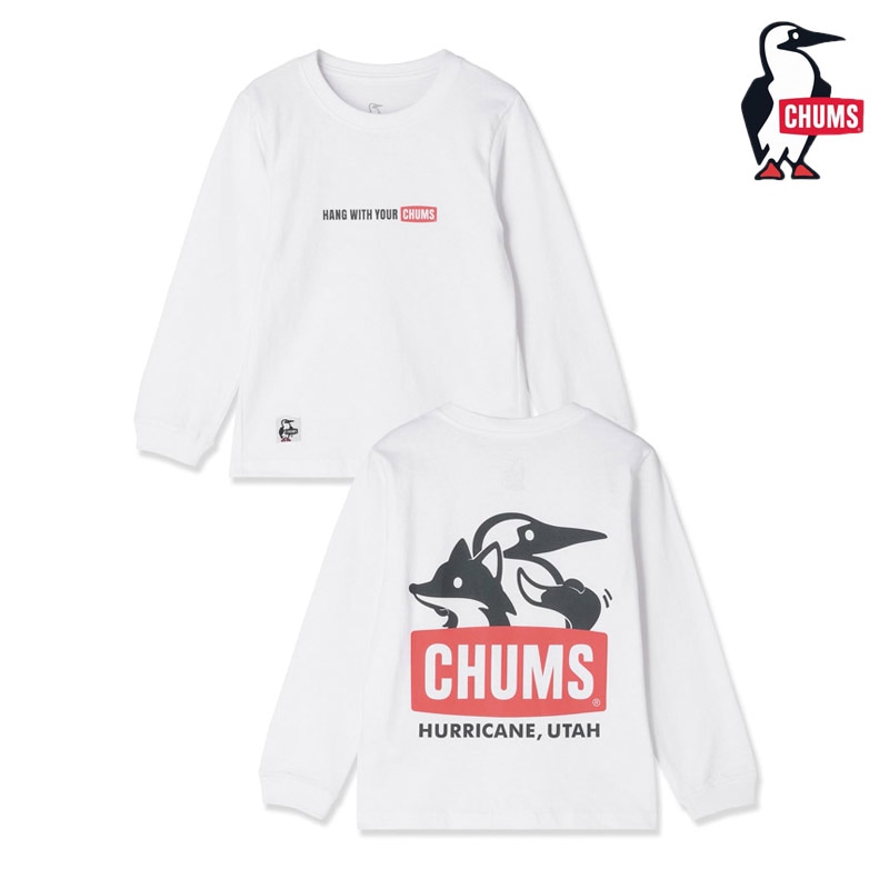 チャムス CHUMS CH21-1474 キッズ ブービー ミーツ フォックス ロングスリーブ Tシャツ KIDS BOOBY MEETS FOX L/S T-SHIRT キッズ 男の子 女の子 Tシャツ 長袖 ロンT アウトドア キャンプ 綿 コットン 100％ バックプリント 26-27 秋冬 新作