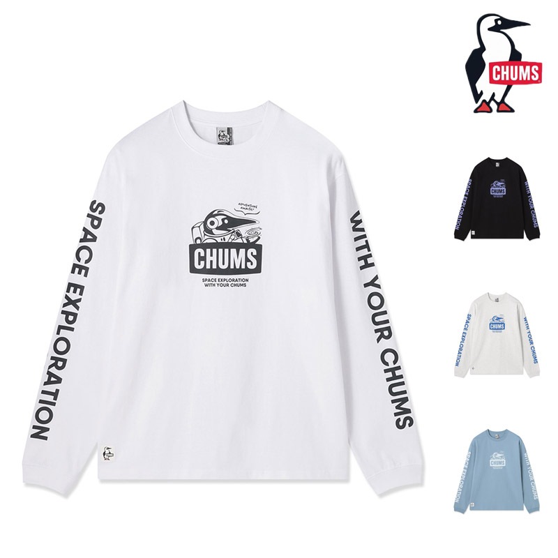 チャムス CHUMS CH01-2864 スペース ブービー ブラッシュド ロングスリーブ Tシャツ SPACE BOOBY BRUSHED L/S T-SHIRT メンズ 男性 Tシャツ トップス 長袖 ロンT アウトドア キャンプ フェス オーバーサイズ 綿 コットン 100％ 26-27 秋冬 新作