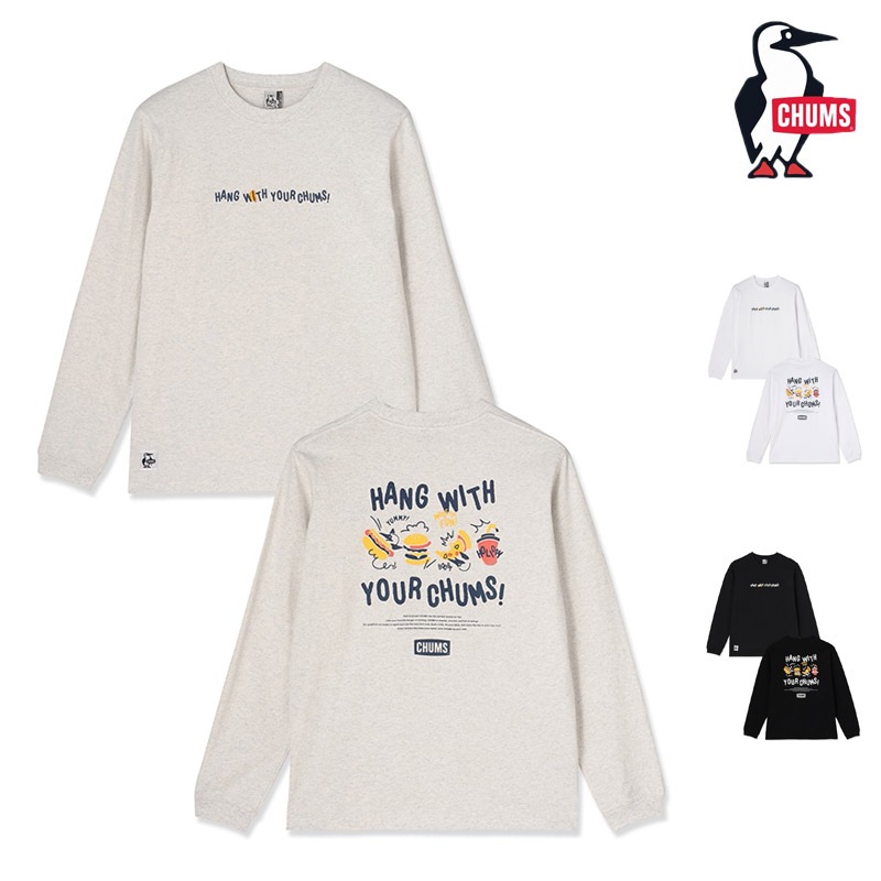 チャムス CHUMS CH01-2876 ヤミー ブラッシュド ロングスリーブ Tシャツ YUMMY BRUSHED L/S T-SHIRT メンズ 男性 Tシャツ トップス 長袖 ロンT アウトドア キャンプ フェス タウンユース 綿 コットン 100％ 26-27 秋冬 新作