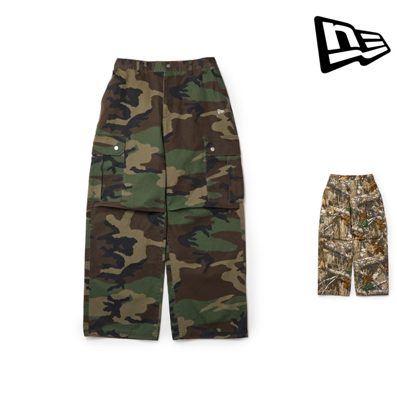 ニューエラ NEWERA 1512951 カモ カーゴ パンツ CAMO CARGO PANTS メンズ レディース 男性 女性 パンツ ボトムス ズボン カーゴパンツ ミリタリーパンツ コットン 綿 迷彩柄 総柄 カモフラージュ柄 アウトドア ストリート  26-27 秋冬 新作