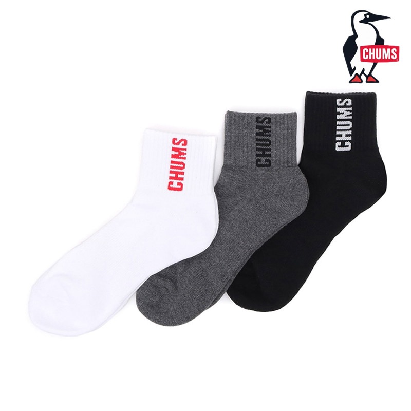チャムス CHUMS CH06-1132 3P チャムス ブービー クルー ソックス 3P CHUMS BOOBY CREW SOCKS メンズ レディース 男女兼用 靴下 ソックス アウトドア キャンプ 普段使い スポーツ 3足セット アンクル丈 ショート丈 抗菌 防臭 26-27 秋冬 新作