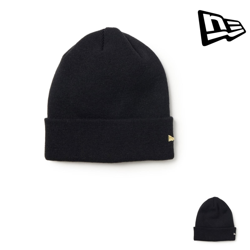 ニューエラ NEWERA 151197 ベーシック カフ ニット メタルロゴ フラッグ ロゴ BASIC CUFF KNIT METAL FLAG LOGO メンズ レディース 帽子 ニット ビーニー ストリート カジュアル シンプル おしゃれ かっこいい 冬 寒さ対策 26-27 秋冬 新作