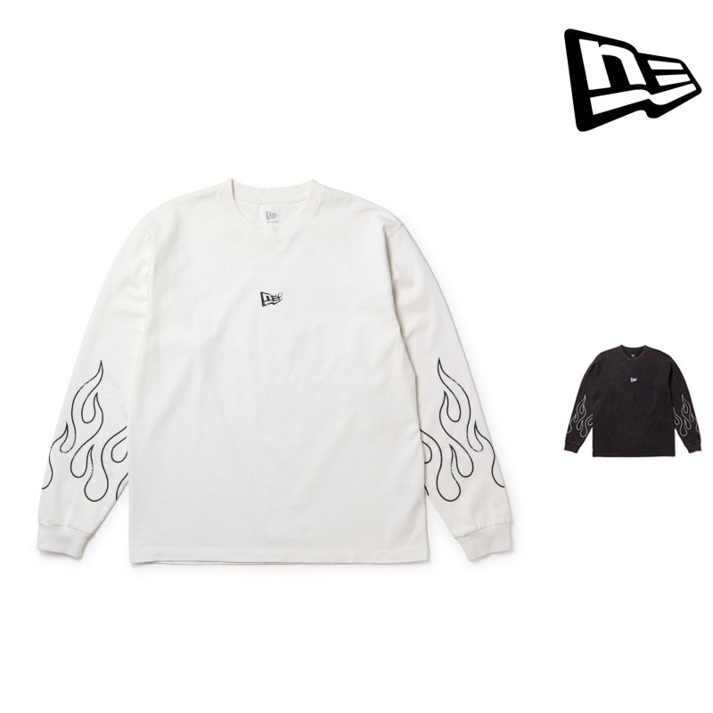 ニューエラ NEWERA 1512933 ロングスリーブ ウォッシュ コットン ティー ザ フレイム L/S WASHED COTTON TEE THE FLAME メンズ レディース 男性 女性 ロンT 長袖 トップス かっこいい おしゃれ スケータータウンユース 柄 綿 26-27 秋冬 新作