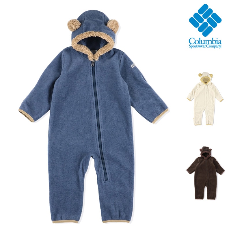 コロンビア COLUMBIA SN0214 タイニー ベア II バンティング TINY BEAR II BUNTING ベビー 赤ちゃん 男の子 女の子 カバーオール ロンパース つなぎ お出かけ 防寒 フリース ボア くま耳 前開き 26-27 秋冬 新作