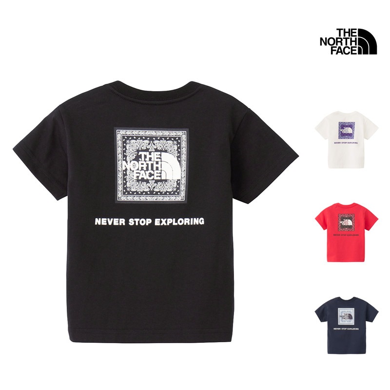 ������ SALE �����Ρ������ե����� THE NORTH FACE �٥ӡ� ���硼�ȥ��꡼�� �Х���� �������� ���� �ƥ��� BABY S/S BANDANNA SQUARE LOGO TEE T����� �ȥåץ� NTB32546 �٥ӡ�