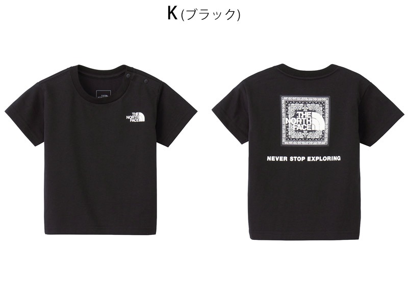 ������ SALE �����Ρ������ե����� THE NORTH FACE �٥ӡ� ���硼�ȥ��꡼�� �Х���� �������� ���� �ƥ��� BABY S/S BANDANNA SQUARE LOGO TEE T����� �ȥåץ� NTB32546 �٥ӡ�