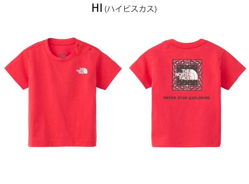 ������ SALE �����Ρ������ե����� THE NORTH FACE �٥ӡ� ���硼�ȥ��꡼�� �Х���� �������� ���� �ƥ��� BABY S/S BANDANNA SQUARE LOGO TEE T����� �ȥåץ� NTB32546 �٥ӡ�